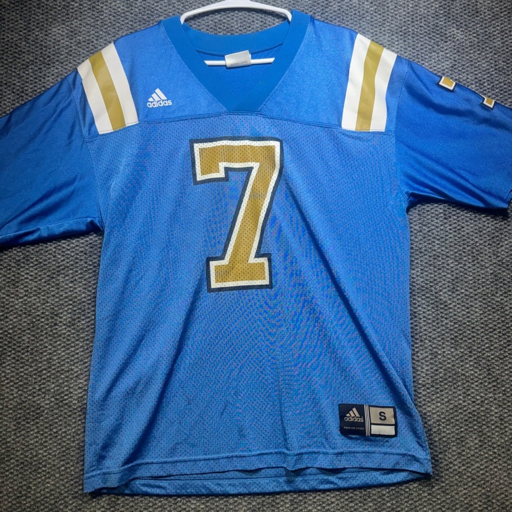 Adidas UCLA Bruins Football Jersey Light Blue Gold Number 7 Mens Small Mesh